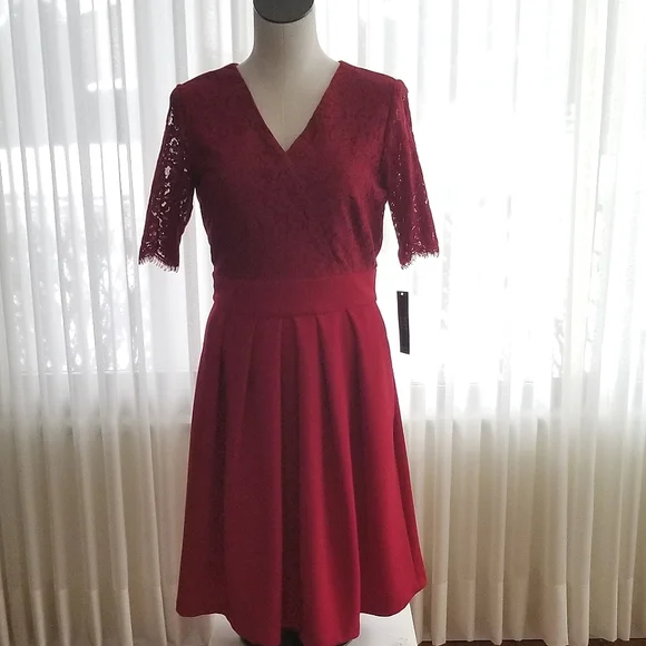 Alex Marie Dresses | Alex Marie Red Dress Lace & Pockets | Color: Red | Size: S | Eclectics_313's Closet